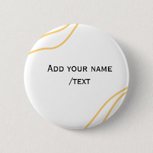 Yellow Spanish border name message text lines  2 Inch Round Button