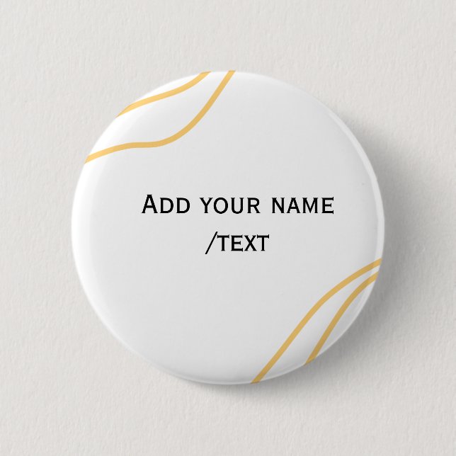 Yellow Spanish border name message text lines  2 Inch Round Button (Front)