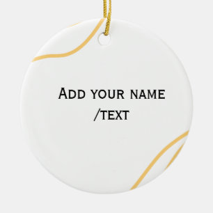 Yellow Spanish border name message text lines Ceramic Ornament