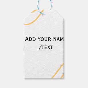 Yellow Spanish border name message text lines Gift Tags