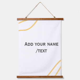 Yellow Spanish border name message text lines  Hanging Tapestry