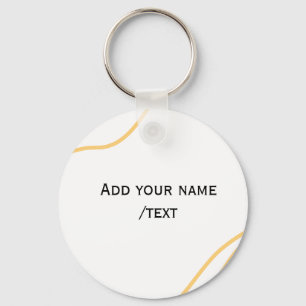 Yellow Spanish border name message text lines  Keychain