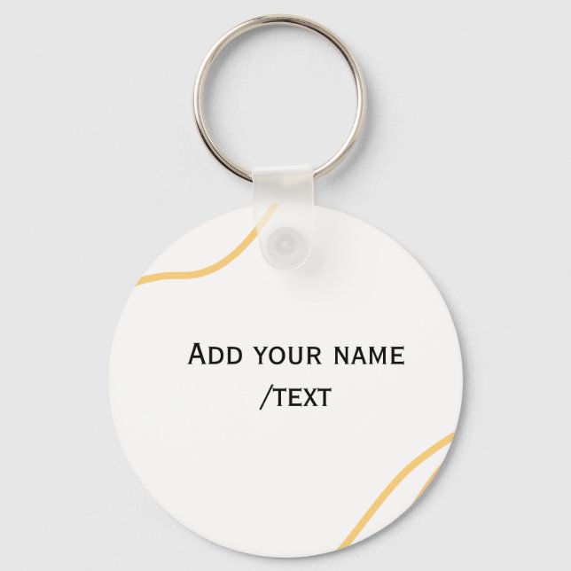 Yellow Spanish border name message text lines  Keychain (Front)
