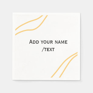 Yellow Spanish border name message text lines Napkin