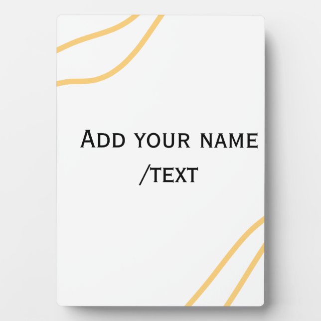 Yellow Spanish border name message text lines  Plaque (Front)