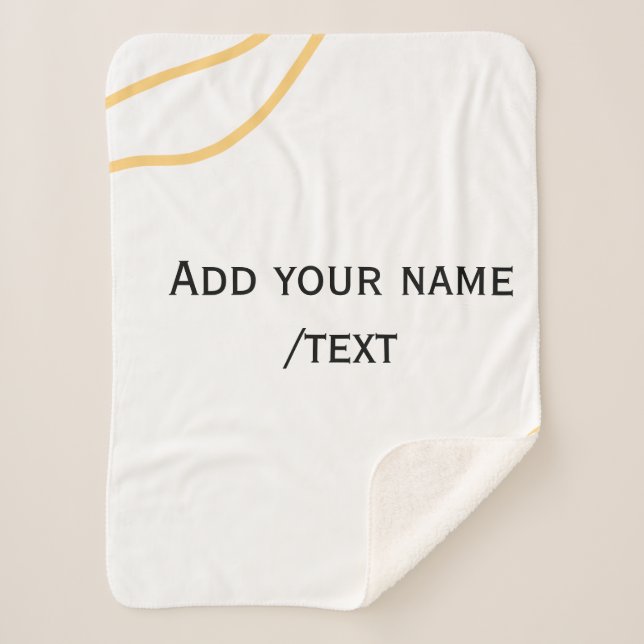 Yellow Spanish border name message text lines  Sherpa Blanket (Front)
