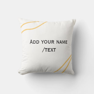 Yellow Spanish border name message text lines  Throw Pillow