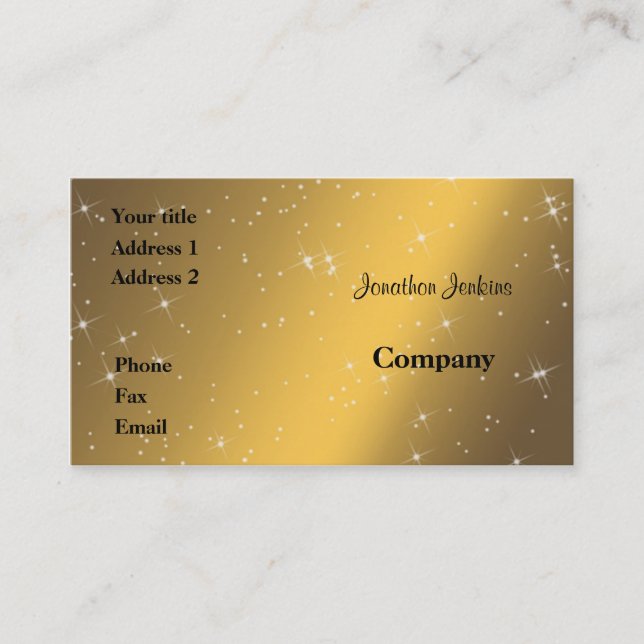 Yellow sparkles business card (Front)