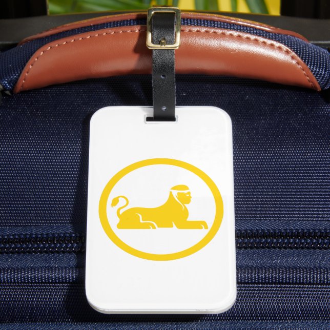 Yellow Sphinx Luggage Tag (Front Insitu 2)