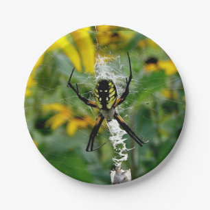 Yellow Spider Paper Plate