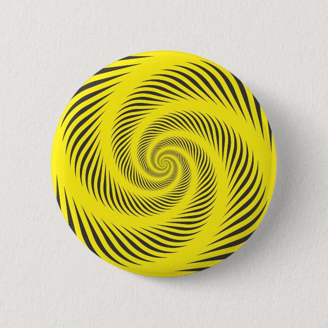 YELLOW SPIRAL 2 INCH ROUND BUTTON (Front)