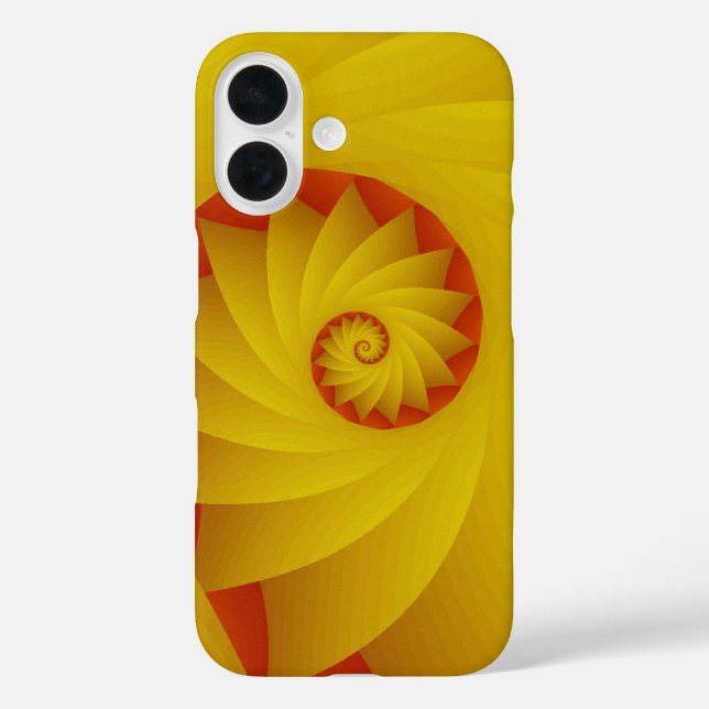 Yellow Spiral abstract phone case (Back)