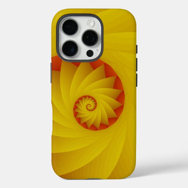 Yellow Spiral abstract phone case (Back)