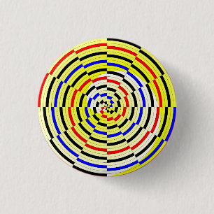 Yellow Spirals by Kenneth Yoncich 1 Inch Round Button