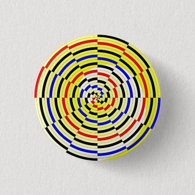 Yellow Spirals by Kenneth Yoncich 1 Inch Round Button (Front)