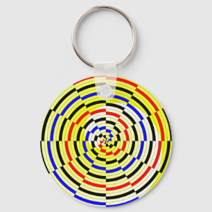 Yellow Spirals by Kenneth Yoncich Keychain