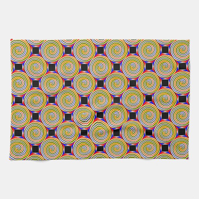 Yellow Spirals by Kenneth Yoncich Kitchen Towel (Horizontal)
