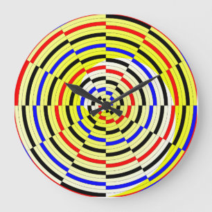Yellow Spirals by Kenneth Yoncich Large Clock