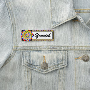 Yellow Spirals by Kenneth Yoncich Name Tag