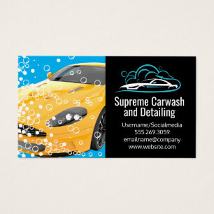 Yellow Sports Car   Bubbles   Auto Clean Logo