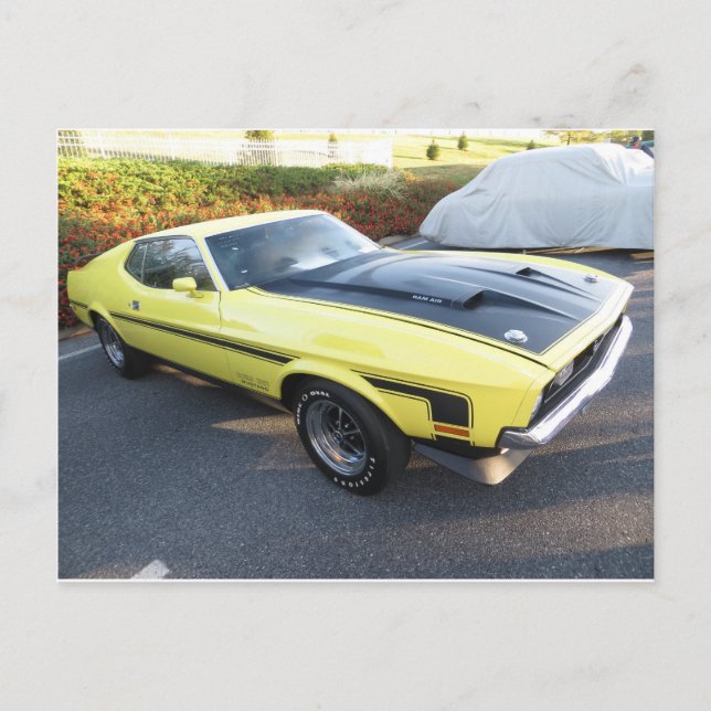 Yellow Sports Car Postcard (Front)