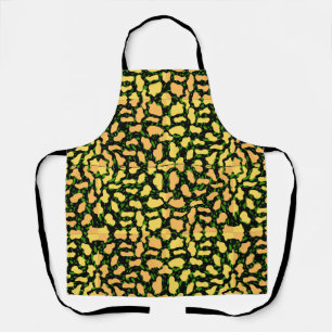 Yellow Spot Pattern.YO01.Black BG Apron