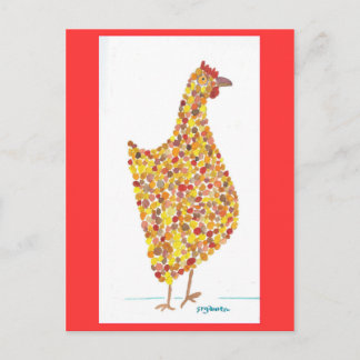 Yellow Spotted Hen Postcard
