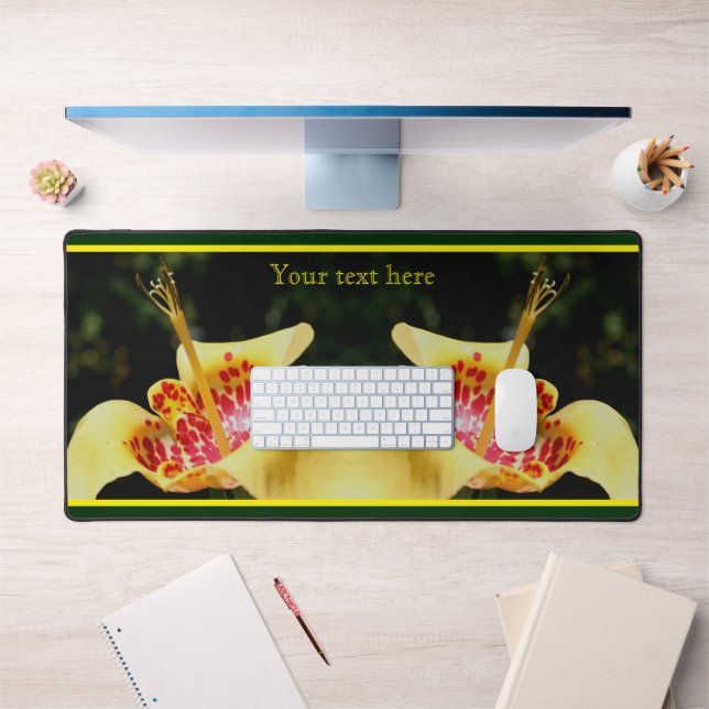 Yellow Spotted Lily Flower Personalized  Desk Mat (Office 1)