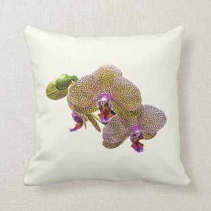 Yellow Spotted Orchids Throw Pillow