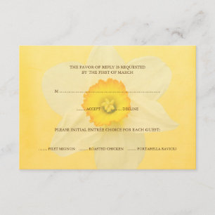 Yellow Spring Daffodil Flower RSVP Response Card