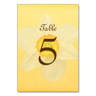 Yellow Spring Daffodil Flower Table Number