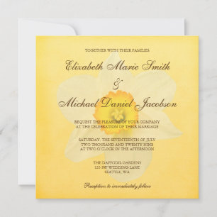Yellow Spring Daffodil Flower Wedding Invitation