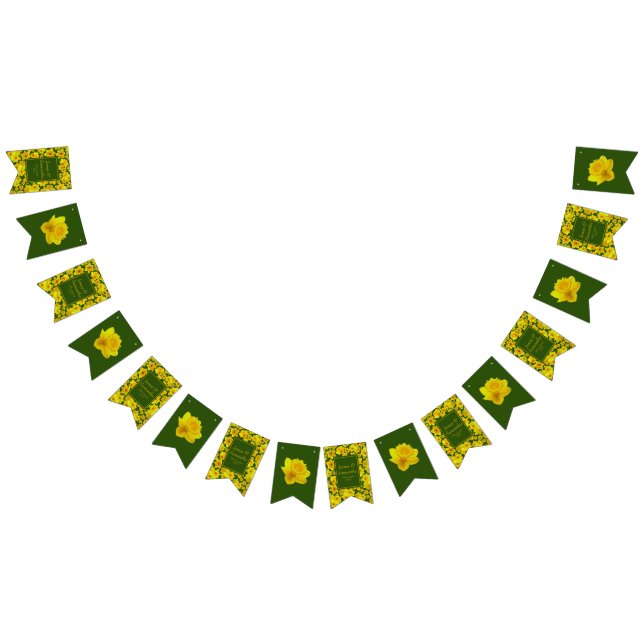 Yellow Spring Daffodil - Wedding Bunting Flags (All)