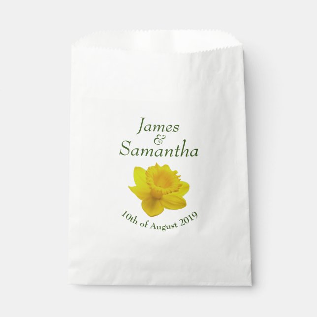Yellow Spring Daffodil - Wedding Favour Bag (Front)