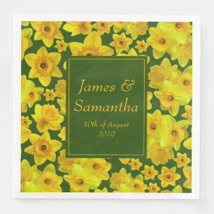 Yellow Spring Daffodil - Wedding Napkin