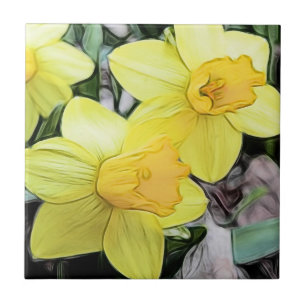 Yellow Spring Daffodils Tile