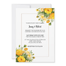 Yellow Spring Day Bouquet Wedding Invitation