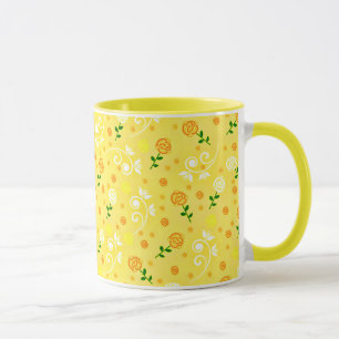 Yellow spring floral mug