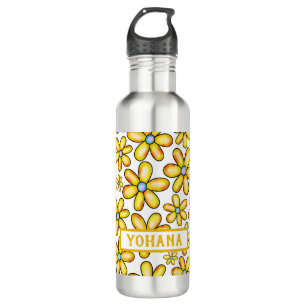 Yellow Spring Flower pattern custom Summer  710 Ml Water Bottle
