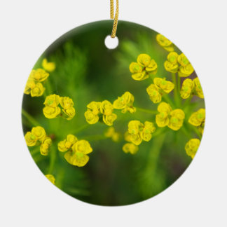 Yellow Spring Flowers Ceramic Ornament