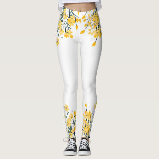 Yellow Spring Flowers Leggings