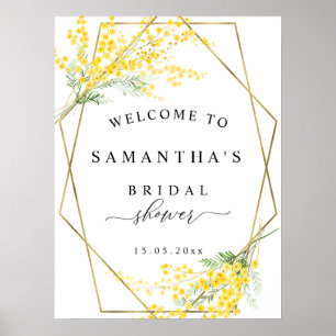 Yellow Spring Mimosa Floral Bridal Welcome Sign