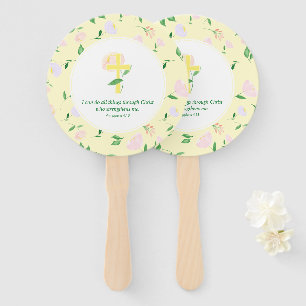 Yellow Spring Watercolor Floral  Hand Fan