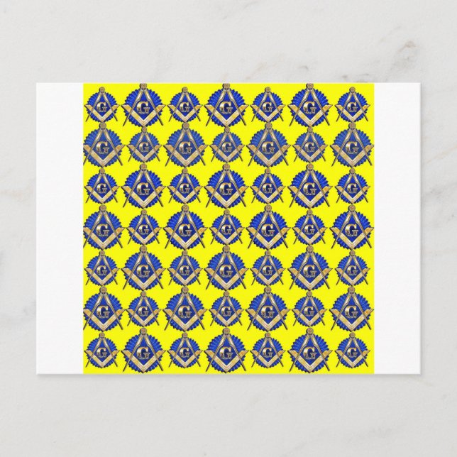 Yellow Square & Compass Postcard (Front)