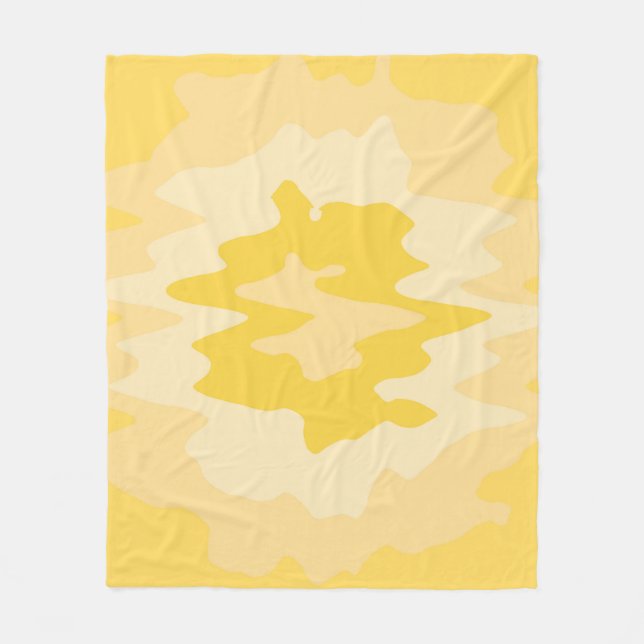 yellow squiggles fleece blanket (Front)