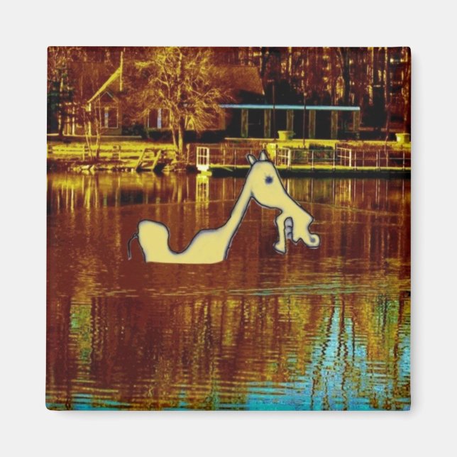 Yellow Stallion taking a Bath Magnet (Front)