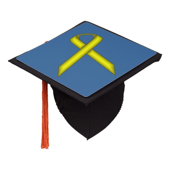 Yellow Standard Ribbon by Kenneth Yoncich Graduation Cap Topper (Angled)