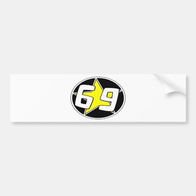 Yellow Star 69  Bumper Sticker (Front)