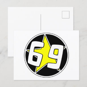 Yellow Star 69  Holiday Postcard