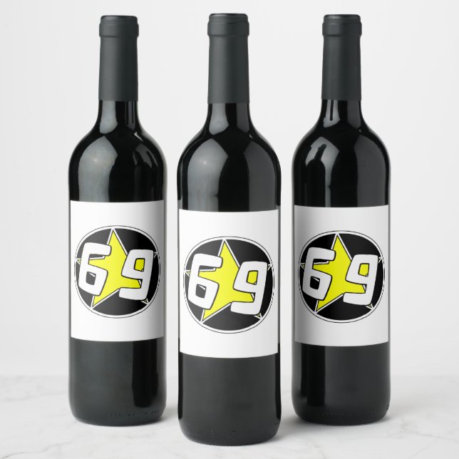 Yellow Star 69  Wine Label (Bottles)